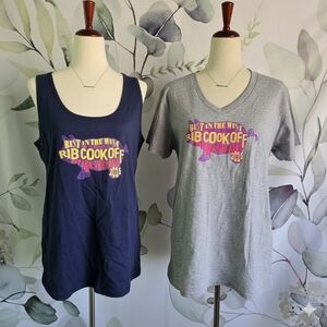 Set of 2: Best in the West Sparks NV Nugget Rib Cook-Off Shirts - Ladies XL